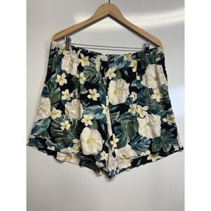 J.Jill Blue White Floral‎ Blue Pull On Shorts Large